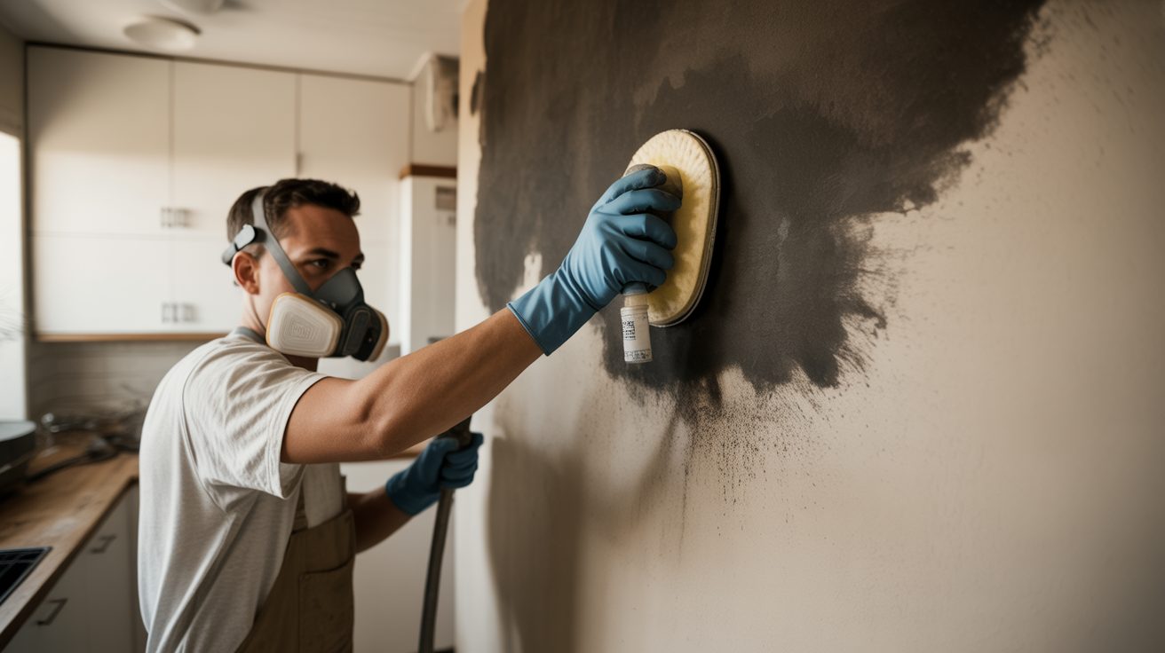 Fire Damage Restoration technician at work in Sunshine Coast